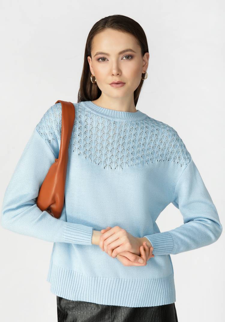 Джемпер женский с ажурной кокеткой шир.  750, рис. 7