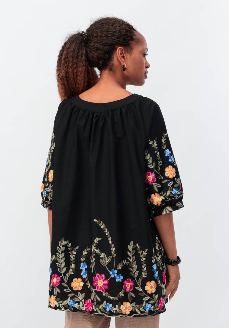 Блуза с цветочной вышивкой и рукавом реглан шир.  750, рис. 29