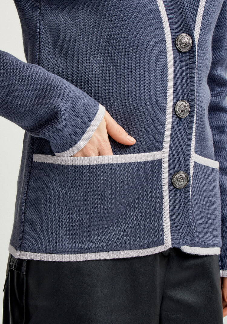 Жакет женский с контрастным кантом шир.  750, рис. 19