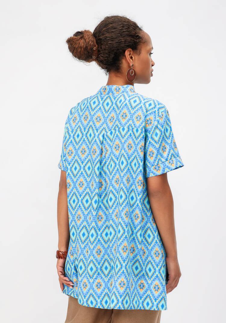 Блуза с геометрическим рисунком шир.  750, рис. 27