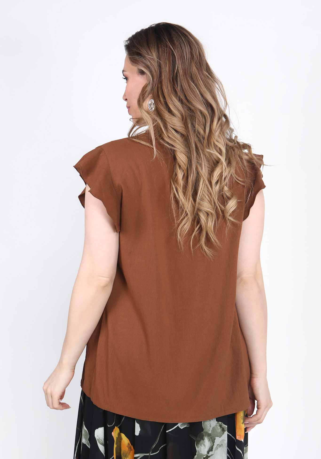 Блуза на завязке Bianka Modeno, размер 50, цвет пудровый - фото 3