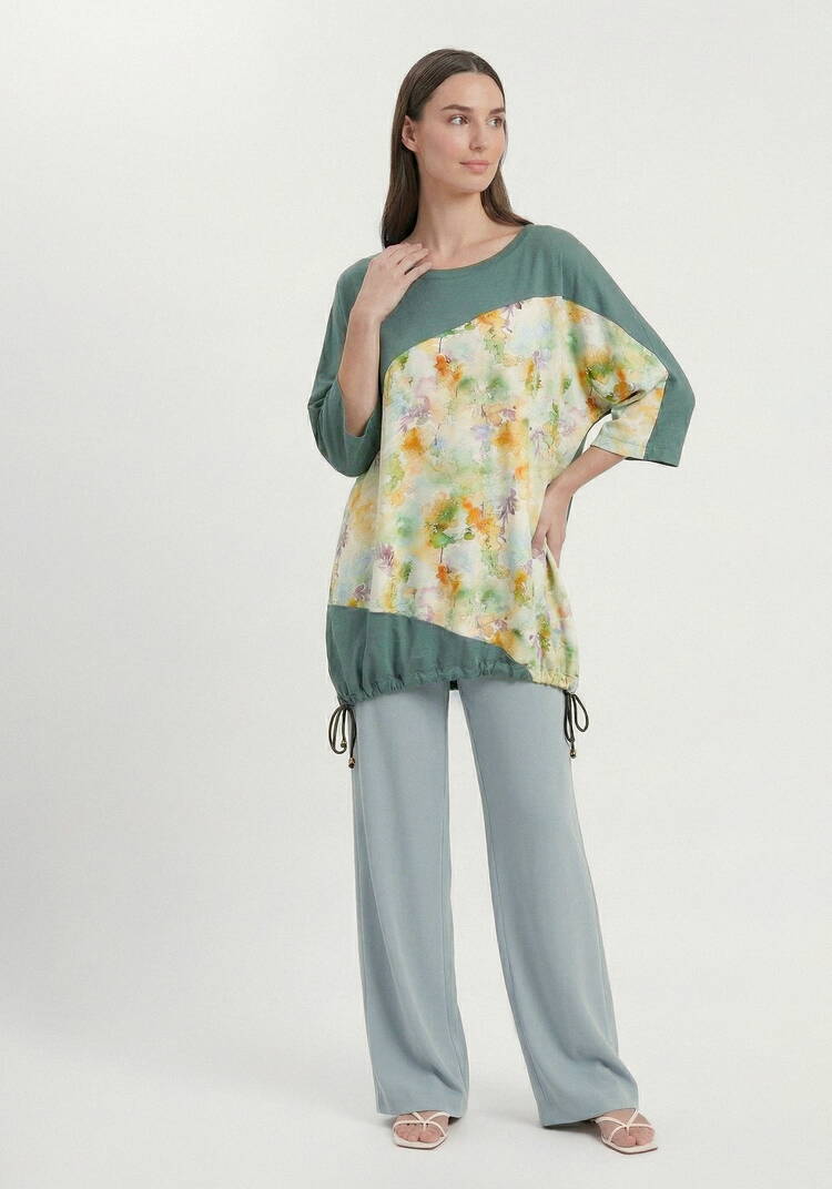 Блуза из комбинированных тканей шир.  750, рис. 2