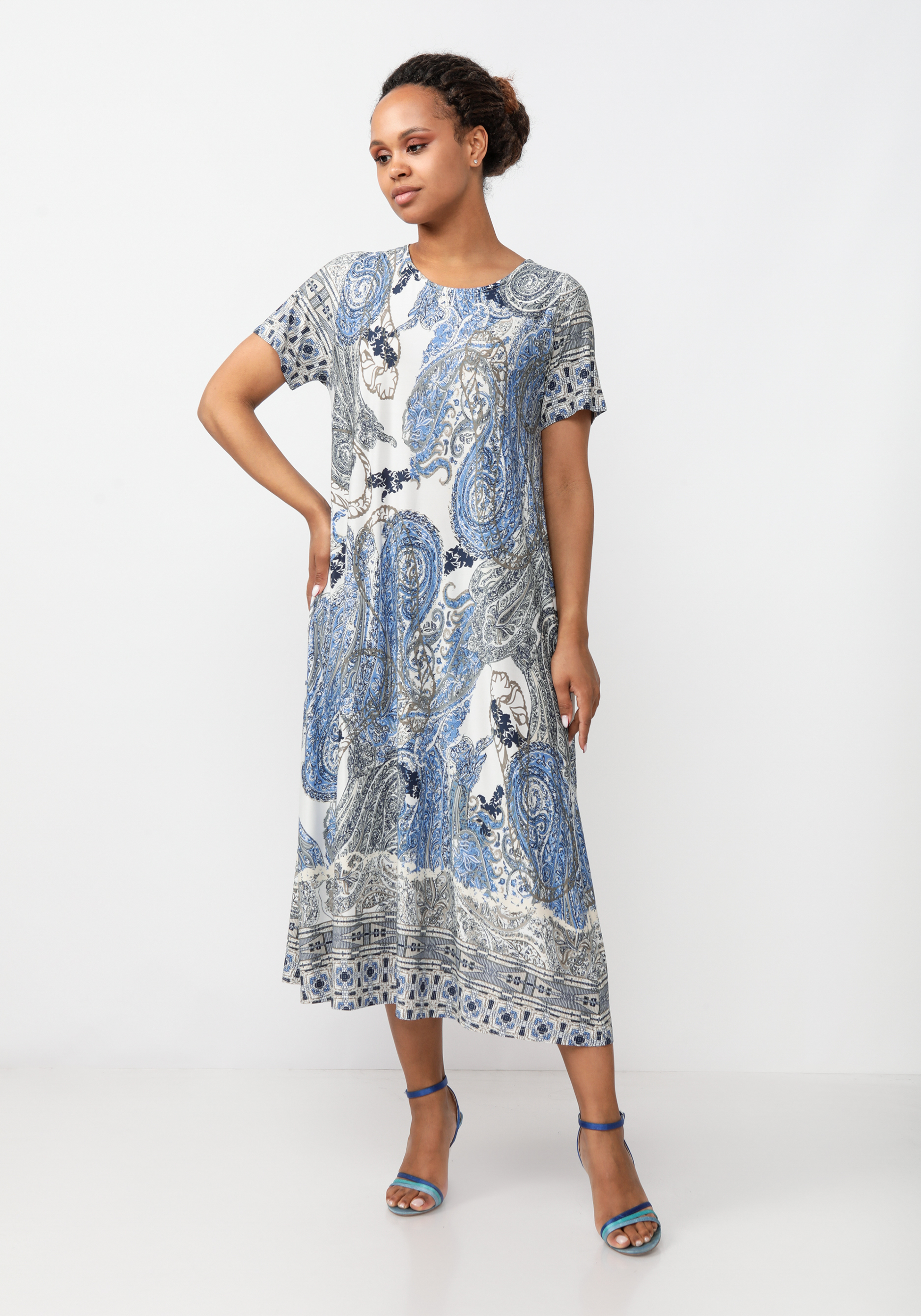 Платье "Мерцана" Синель, цвет голубой, размер 60 - фото 8