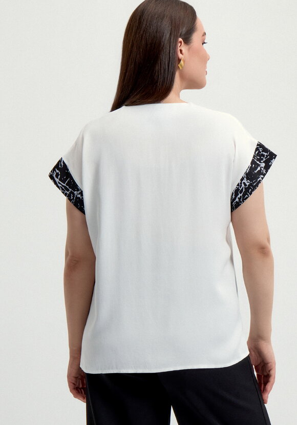 Блуза с леопардовой окантовкой шир.  580, рис. 11