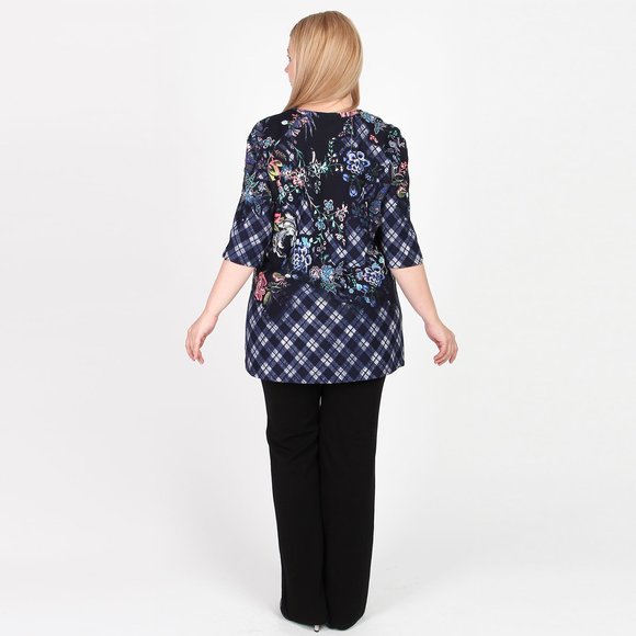 Туника с карманами и ярким принтом шир.  580, рис. 4
