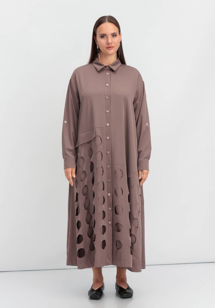 Платье-рубашка с перфорацией шир.  750, рис. 24