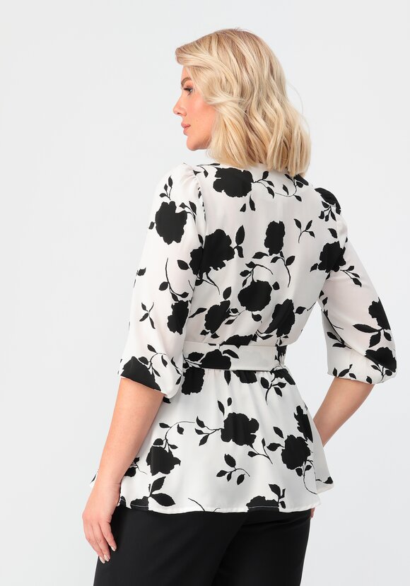 Блуза на запах с кружевом шир.  580, рис. 3