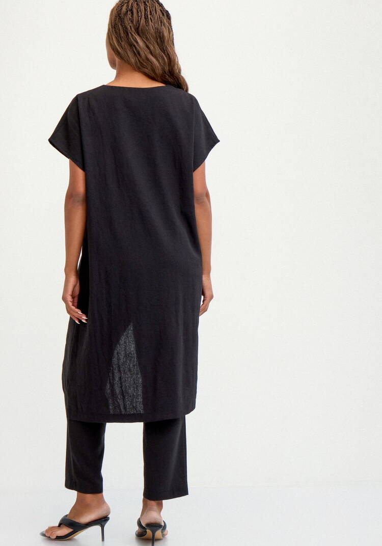 Туника изo льна с ассиметричным кроем шир.  750, рис. 3