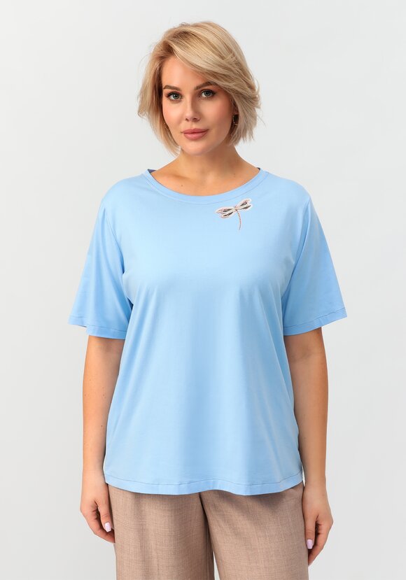 Блуза с принтом стрекоза шир.  580, рис. 11