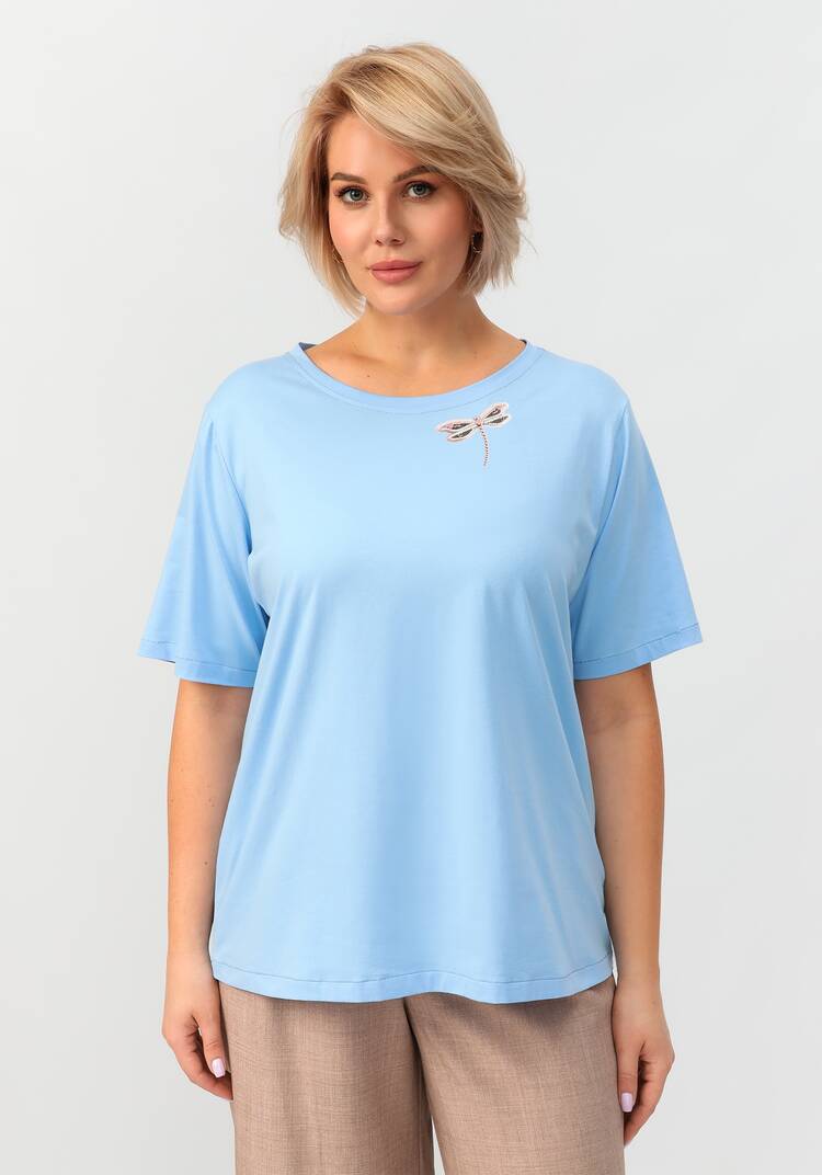 Блуза с принтом стрекоза шир.  750, рис. 11