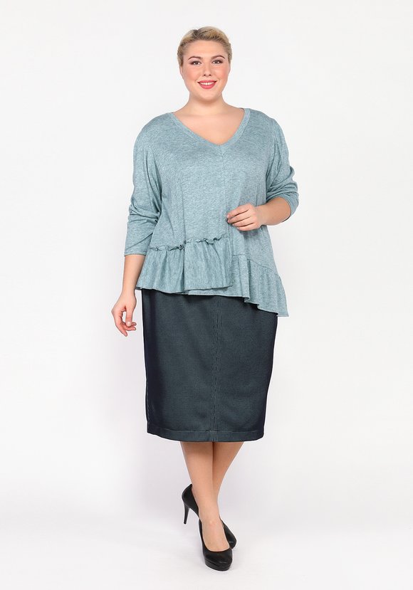 Юбка на резинке со сборкой на карманах шир.  580, рис. 3