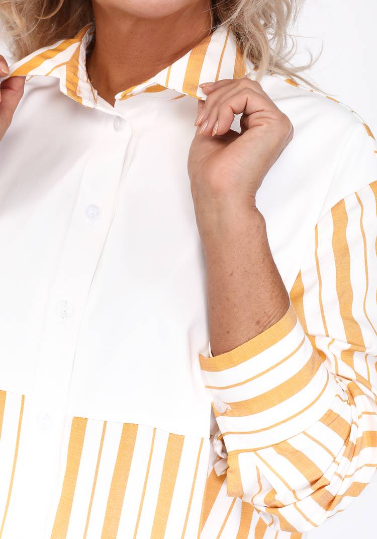 Блуза комбинированная в полоску шир.  750, рис. 6