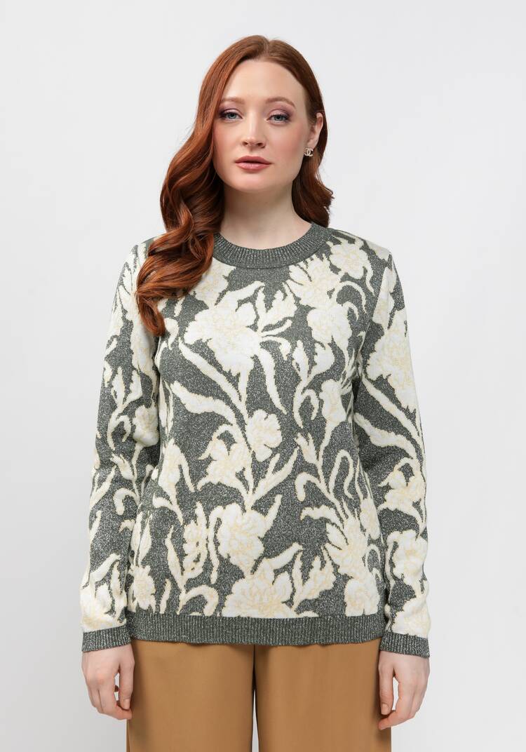 Джемпер с цветочно-лиственным рисунком шир.  750, рис. 20
