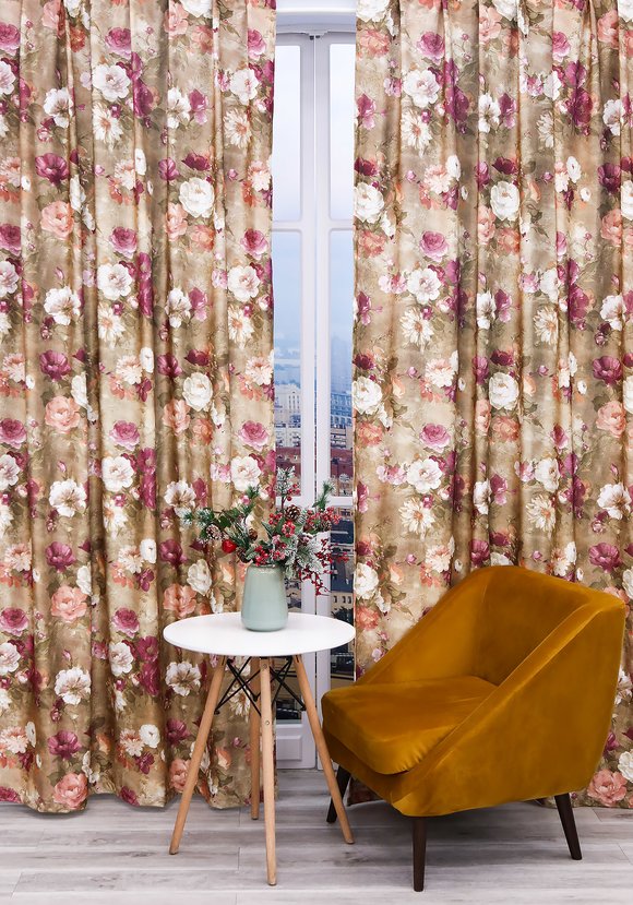 Портьеры бархатные Амальфи шир.  580, рис. 1