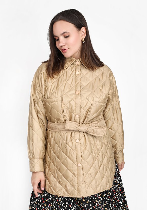 Куртка стеганая с карманами и поясом шир.  580, рис. 9