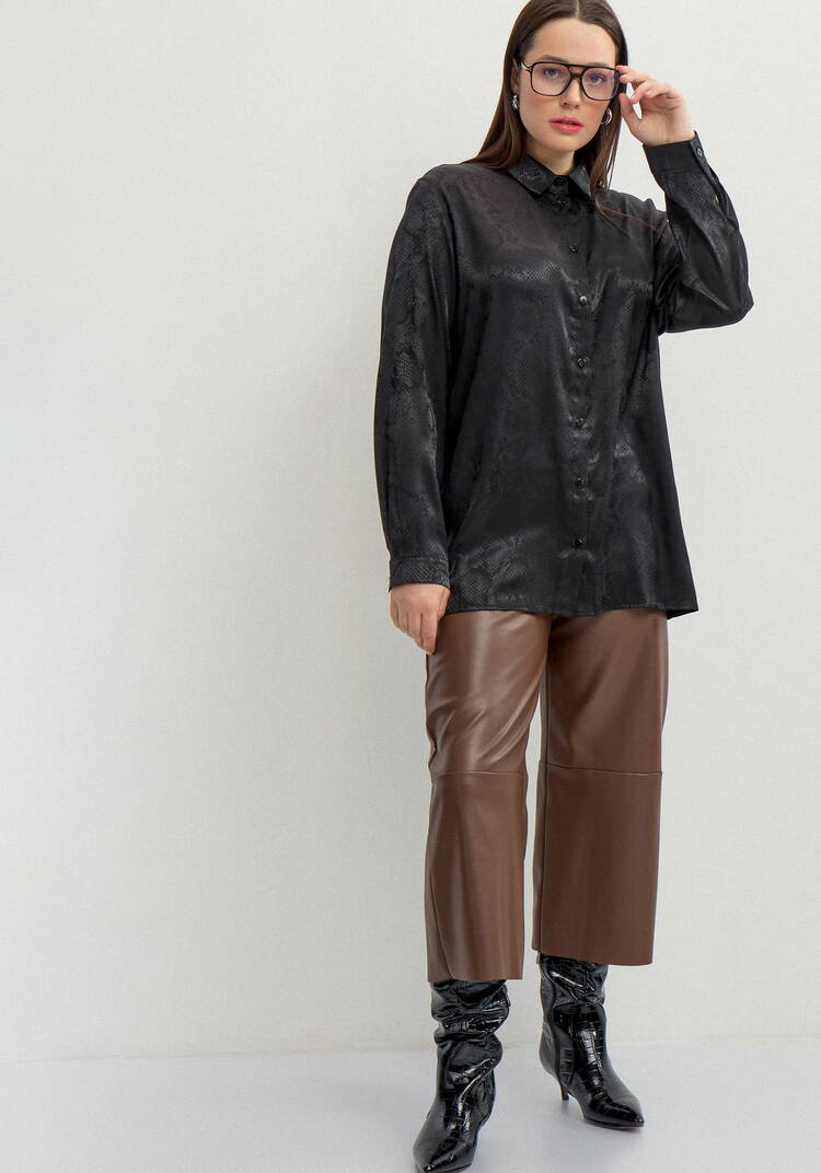 Блуза из шелка со змеиным принтом шир.  750, рис. 19