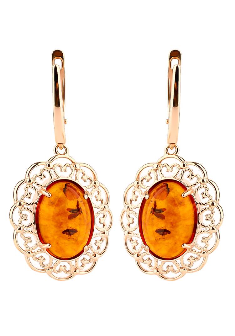 Серьги  серебряные  Сила янтаря шир.  750, рис. 1