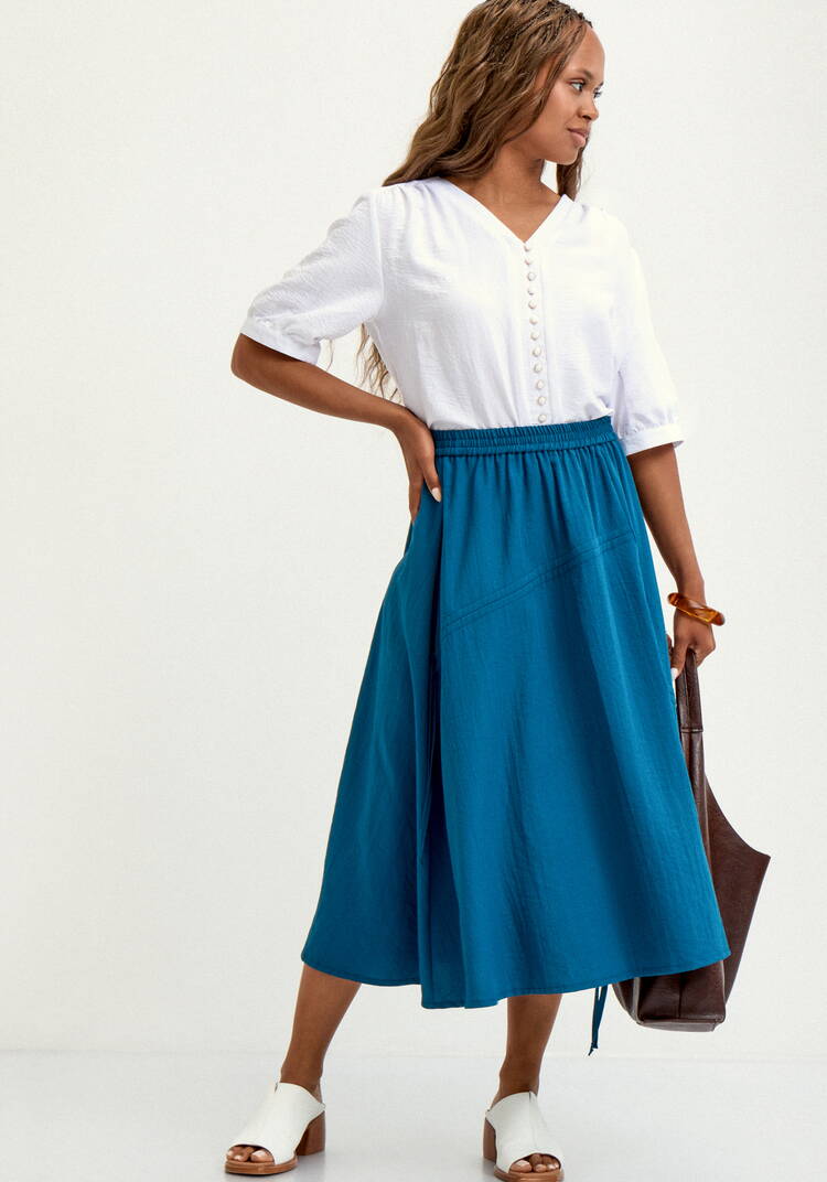 Юбка с декоративной сборкой шир.  750, рис. 9