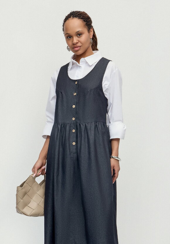 Сарафан оверсайз с отрезной линией талии шир.  580, рис. 2