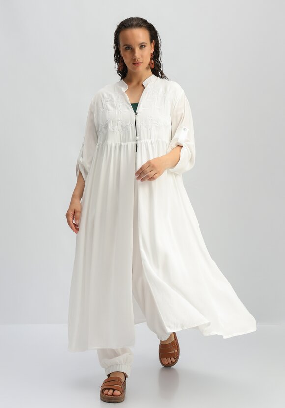 Рубашка удлиненная с вышивкой на кокетке шир.  580, рис. 30