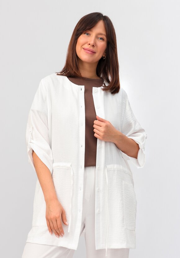 Кардиган на пуговицах с кулиской по талии шир.  580, рис. 48