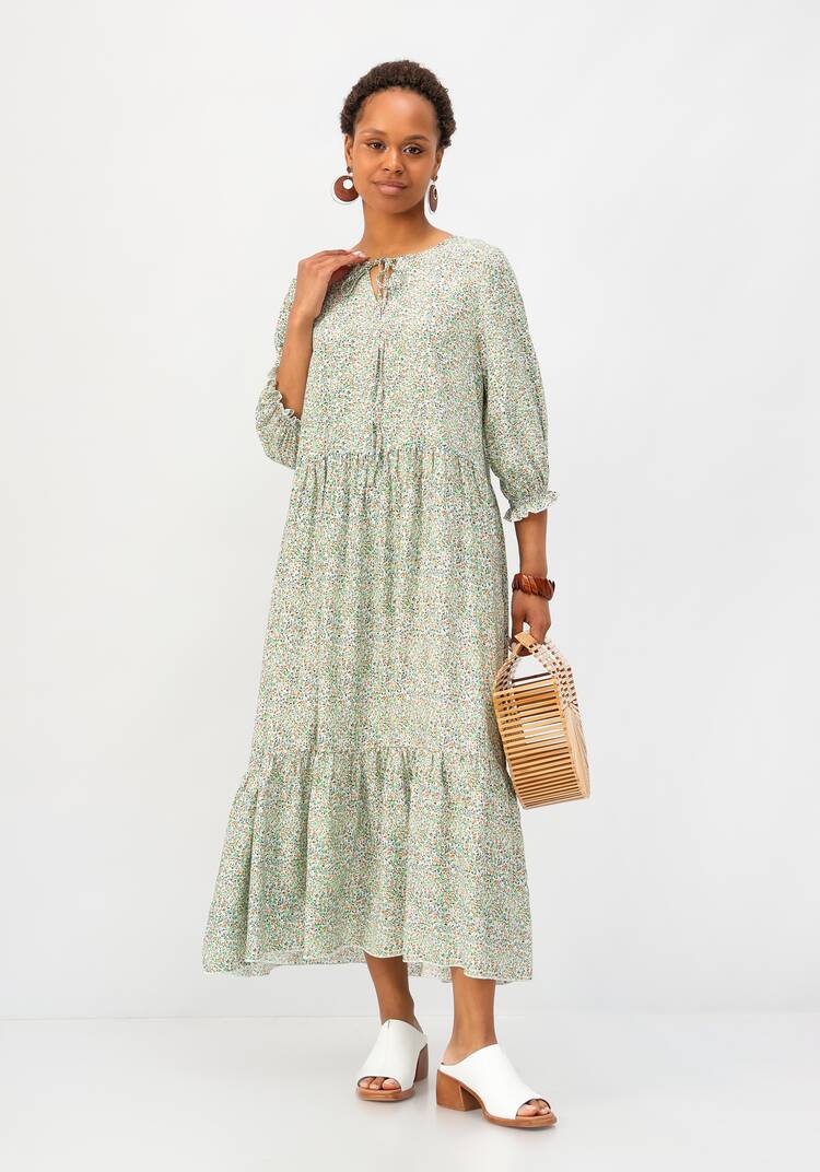 Платье с ярусами из штапеля шир.  750, рис. 33