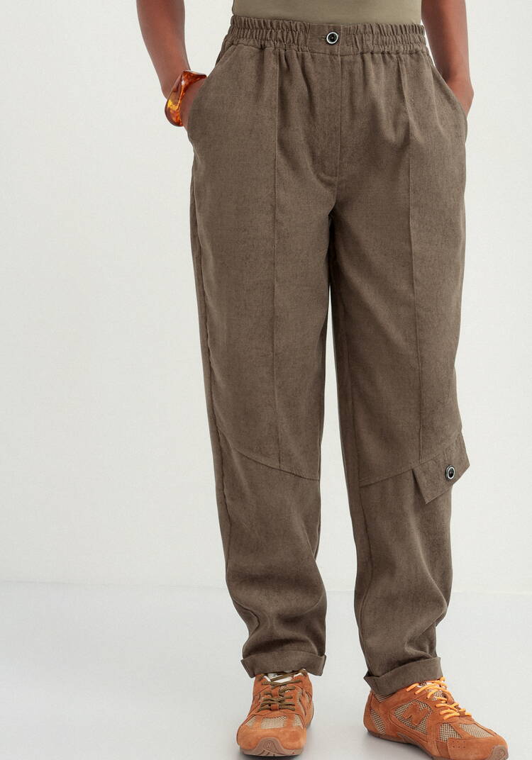 Брюки бананы вельветовые на резинке шир.  750, рис. 19