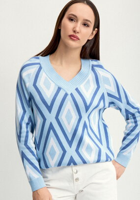 Джемпер с геометрическим рисунком