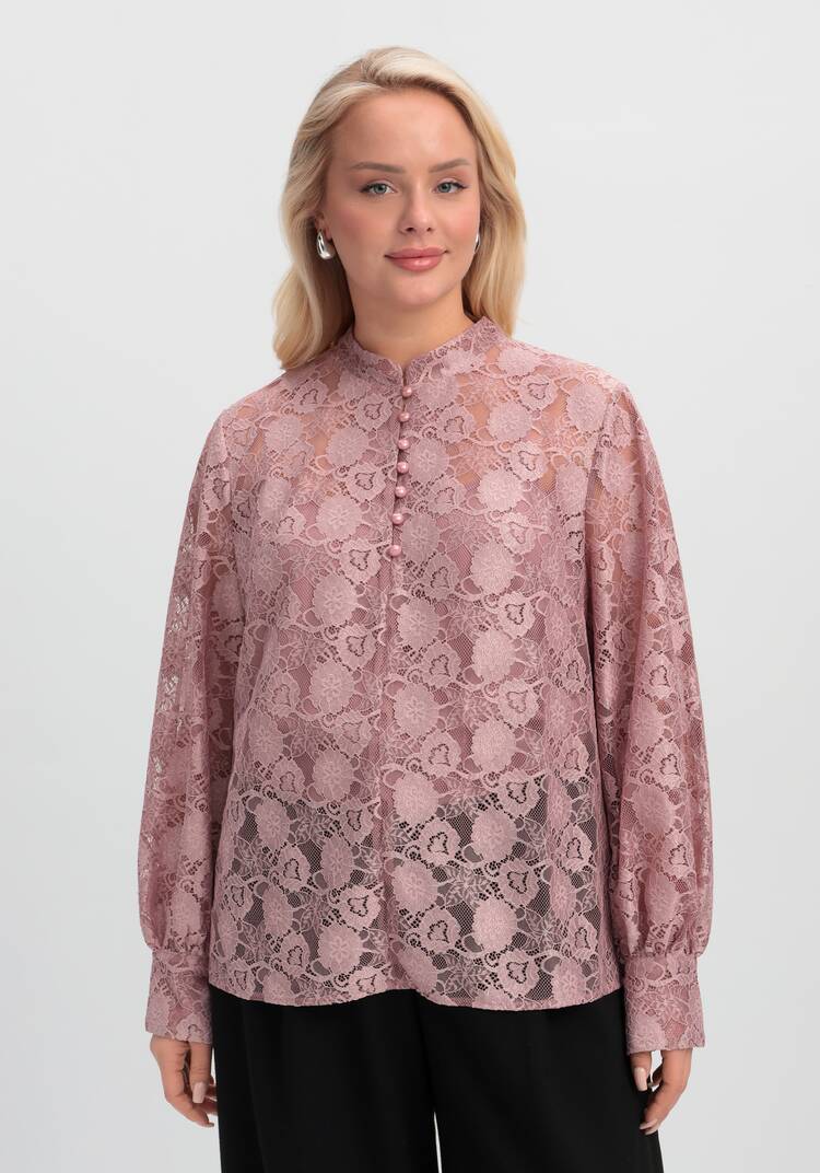 Блуза ажурная с цветочным принтом шир.  750, рис. 4