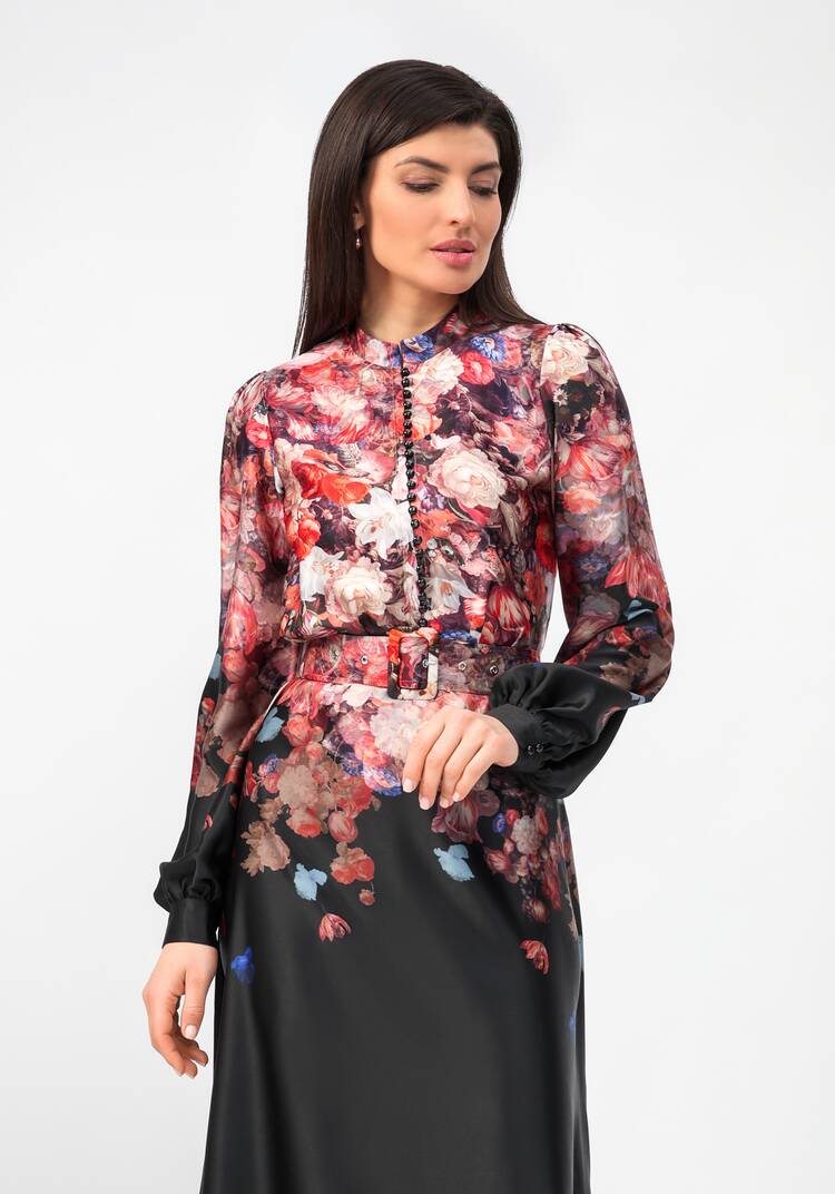 Платье с градиентным цветным рисунком шир.  750, рис. 21