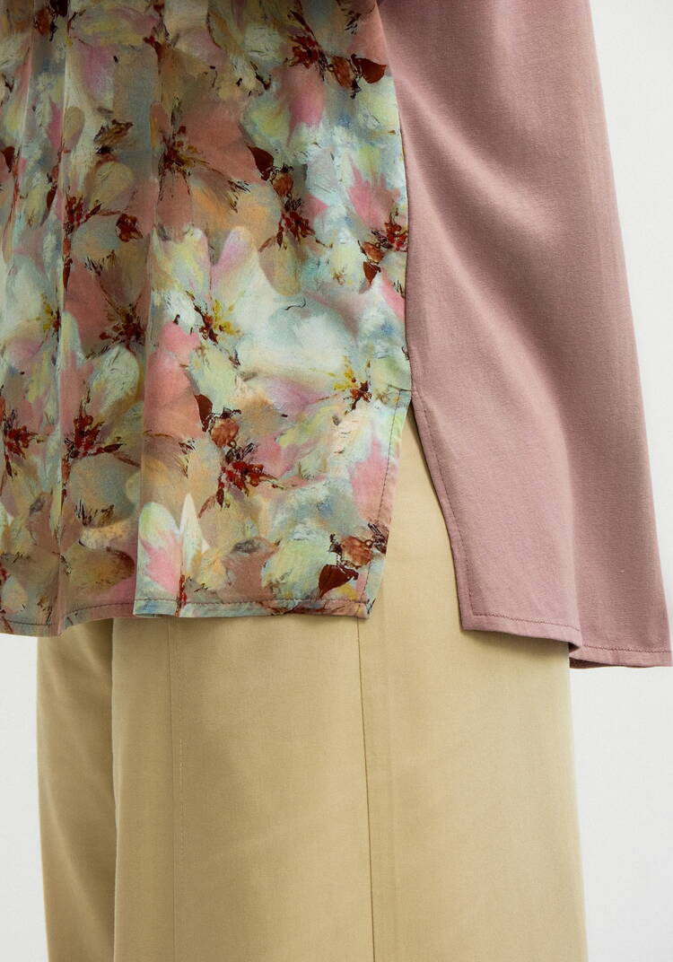 Блуза комбинированная со спущенным плечом шир.  750, рис. 6