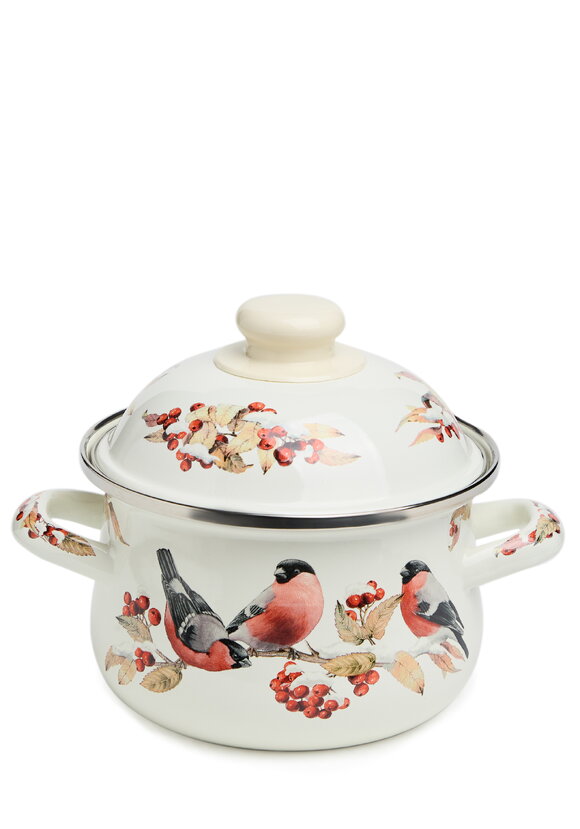 Кастрюля эмалированная Снегири шир.  580, рис. 1