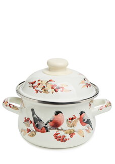 Кастрюля эмалированная Снегири
