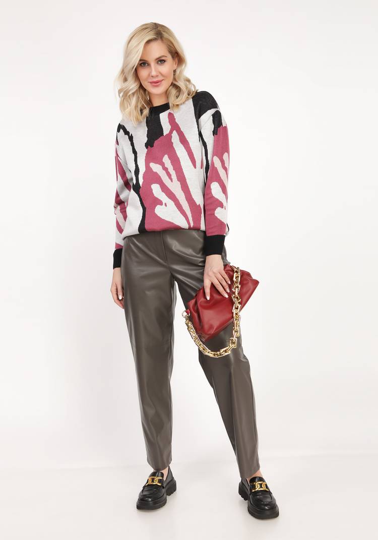 Джемпер прямого кроя с абстрактным рисунком шир.  750, рис. 3