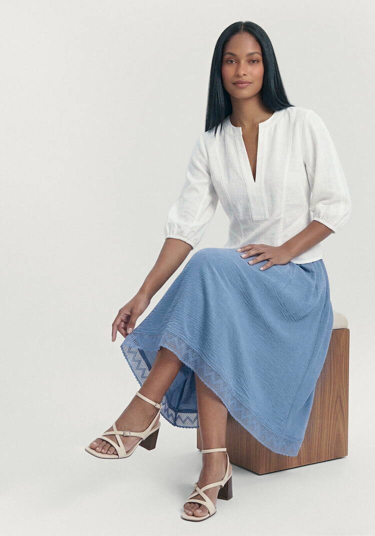 Юбка изо льна Магия кружева шир.  750, рис. 1