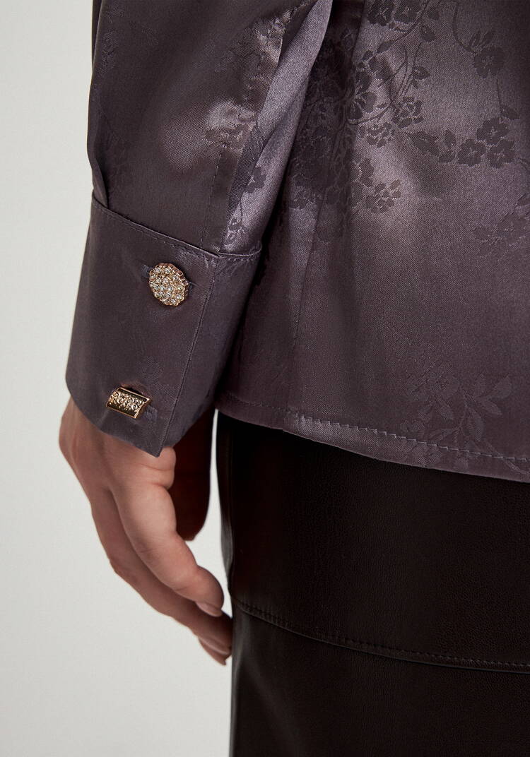 Блуза с жаккардовым принтом шир.  750, рис. 6