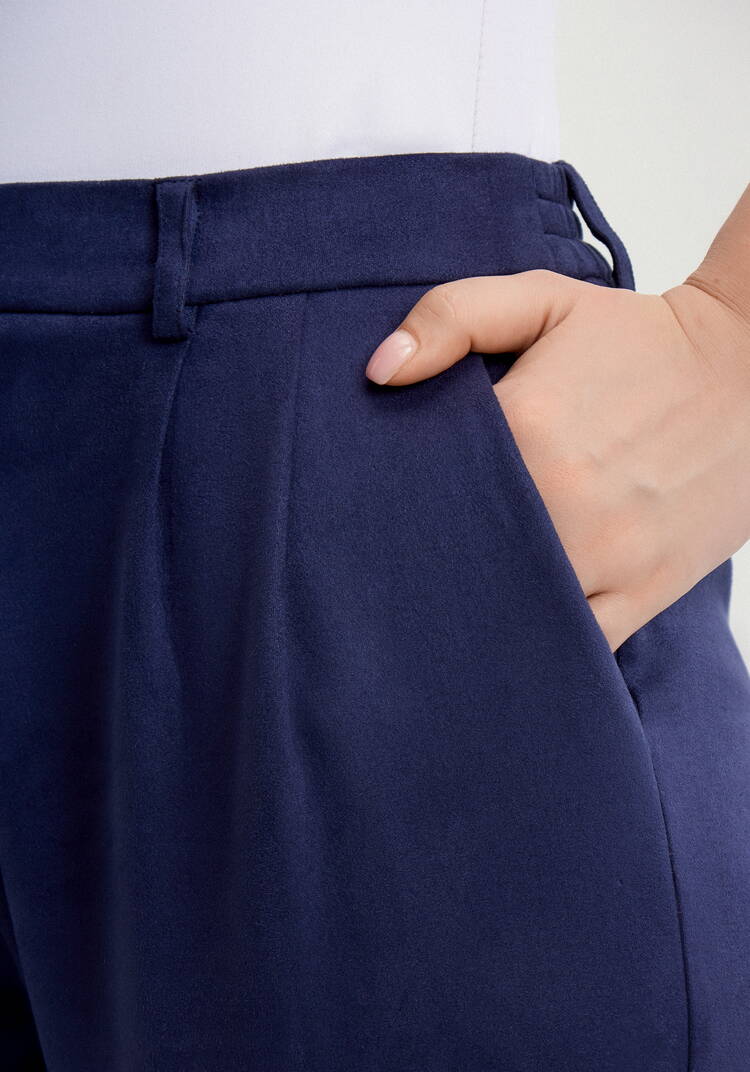 Брюки замшевые, прямые с комфортным поясом шир.  750, рис. 12