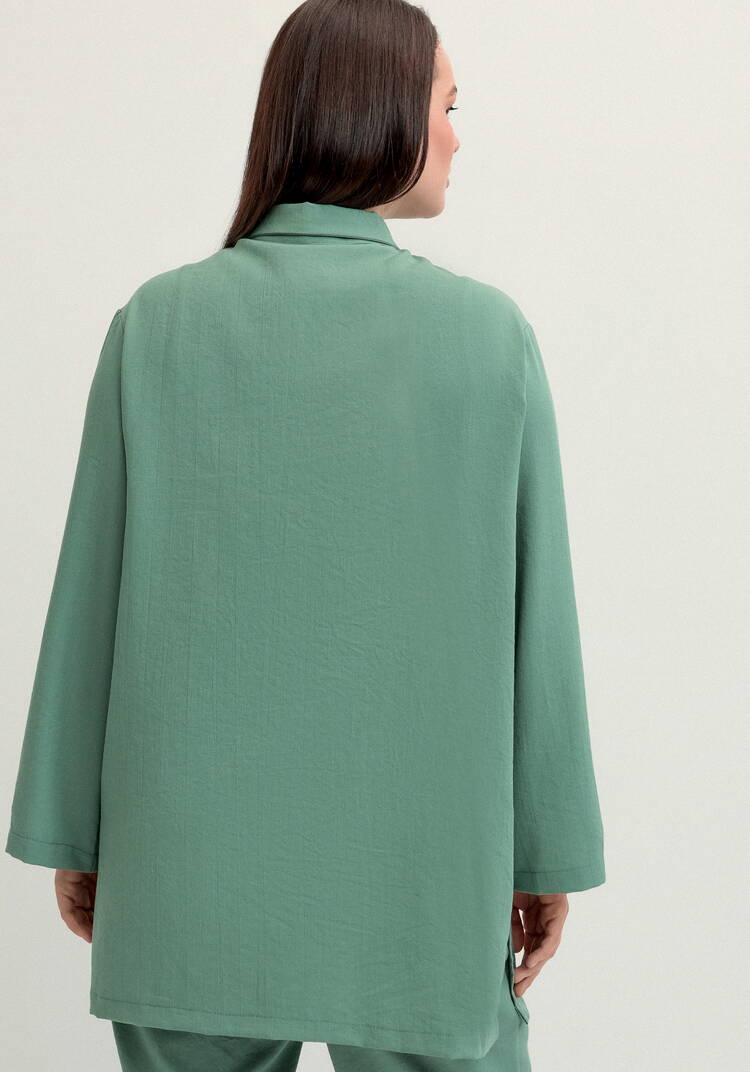 Рубашка на пуговицах свободного кроя шир.  750, рис. 11