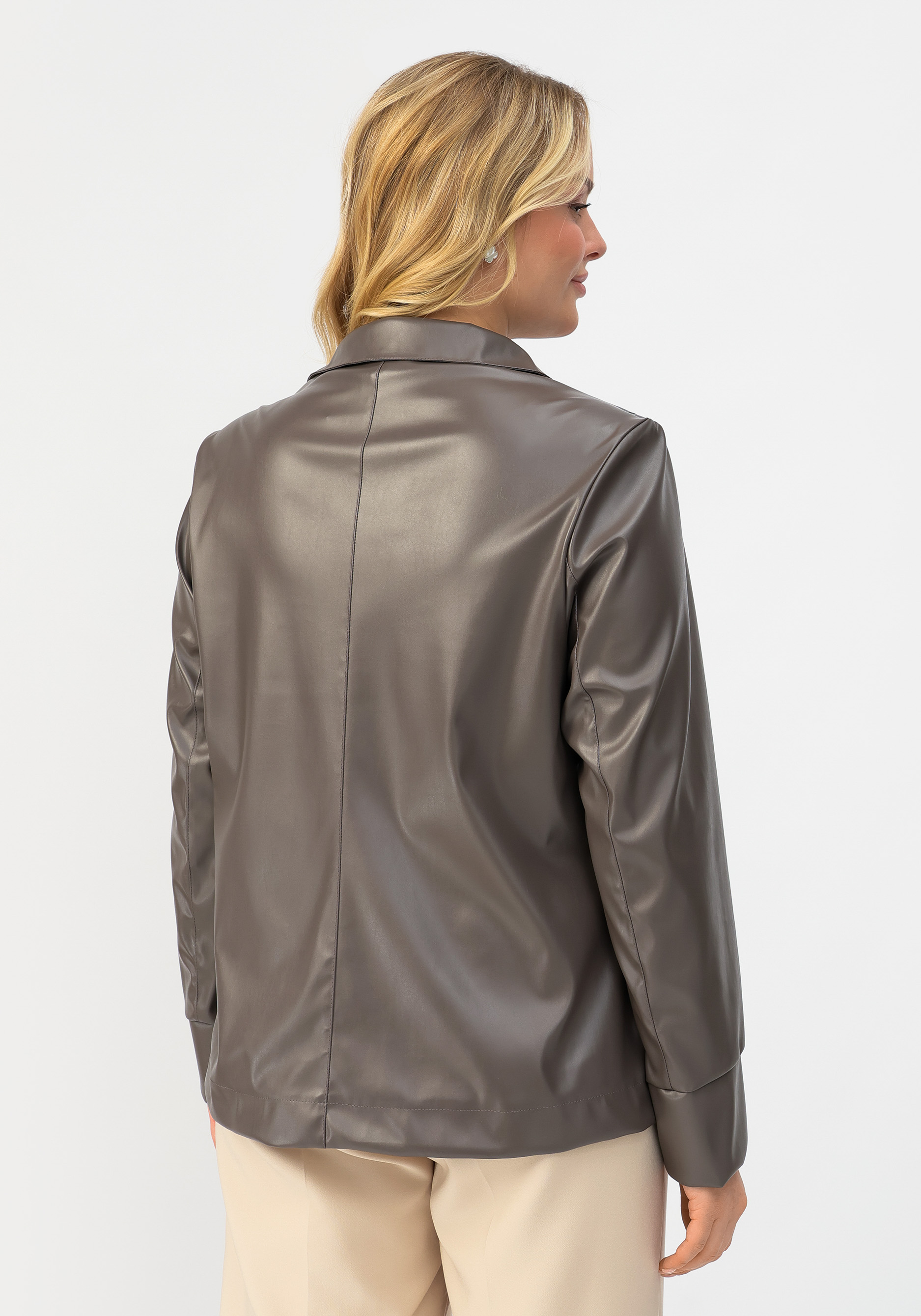 Куртка из экокожи "Хелен" Мечты Данаи, цвет белый, размер 56 - фото 10