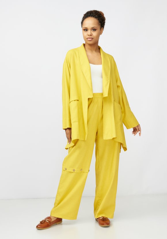 Брюки с декоративной складкой впереди шир.  580, рис. 2