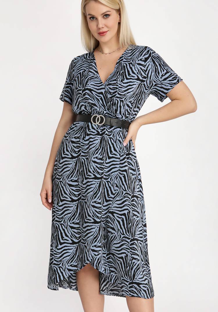 Платье с запахом с принтом Зебра шир.  750, рис. 9