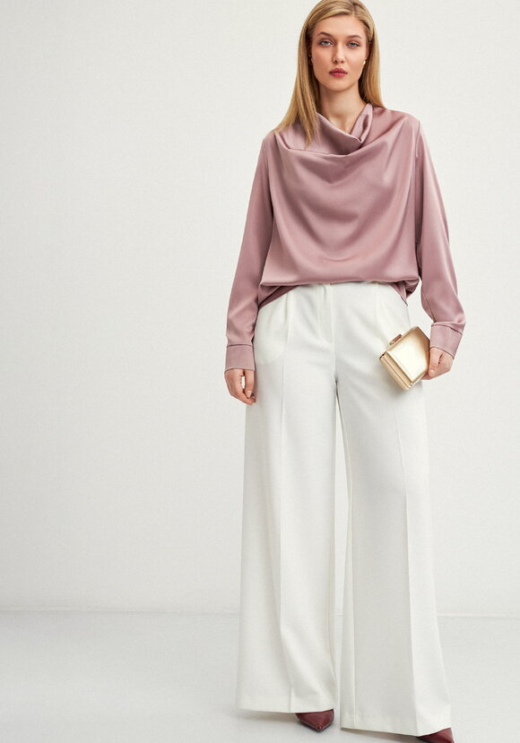 Блуза шелковая с воротником-хомутом шир.  580, рис. 22