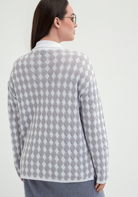 Джемпер структурной вязки с ажуром шир.  580, рис. 11