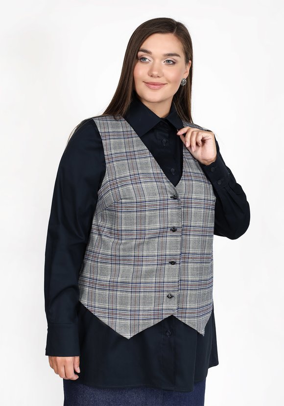 Блуза с имитацией жилетки шир.  580, рис. 4