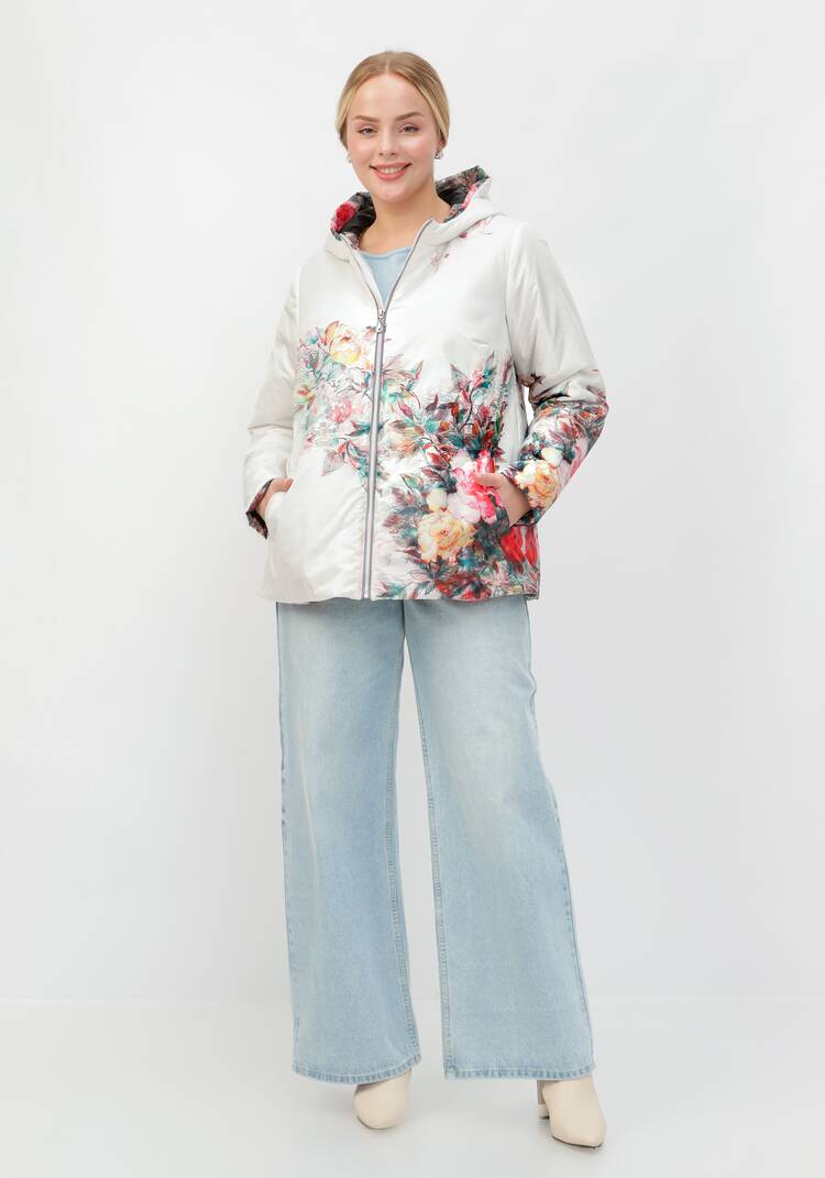 Куртка с цветочным принтом Агнесса шир.  750, рис. 2