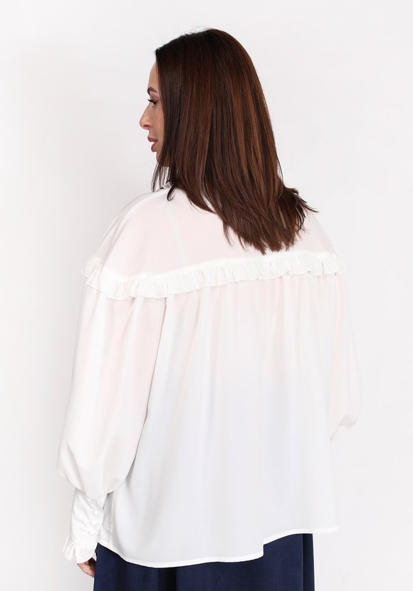 Блуза с объемными рукавами и рюшами шир.  580, рис. 2