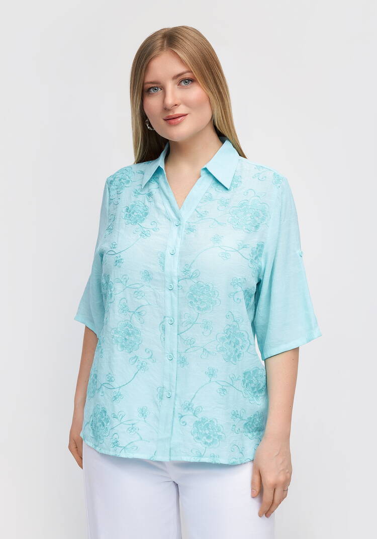 Блуза с фактурным узором на пуговицах шир.  750, рис. 10