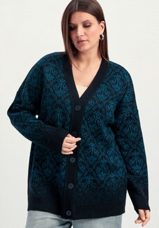 Кардиган с узорами и эффектом деграде