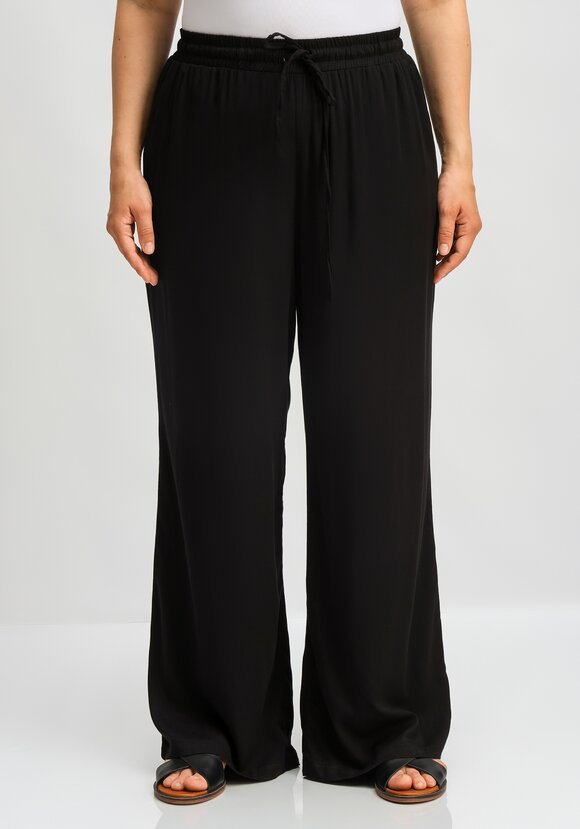 Брюки палаццо с резинкой на поясе шир.  580, рис. 4