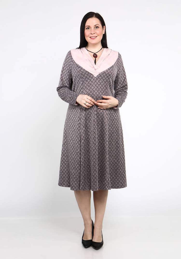 Платье А-силуэта с геометрическим принтом шир.  750, рис. 4